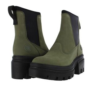 Timberland womens boots shoes chunky size 8 1/2 NWT Everleigh Chelsea green